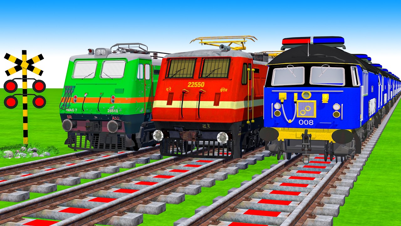 【踏切アニメ】あぶない電車 TRAIN Police Climping Pynamid | Railroad Crossing Animation #train