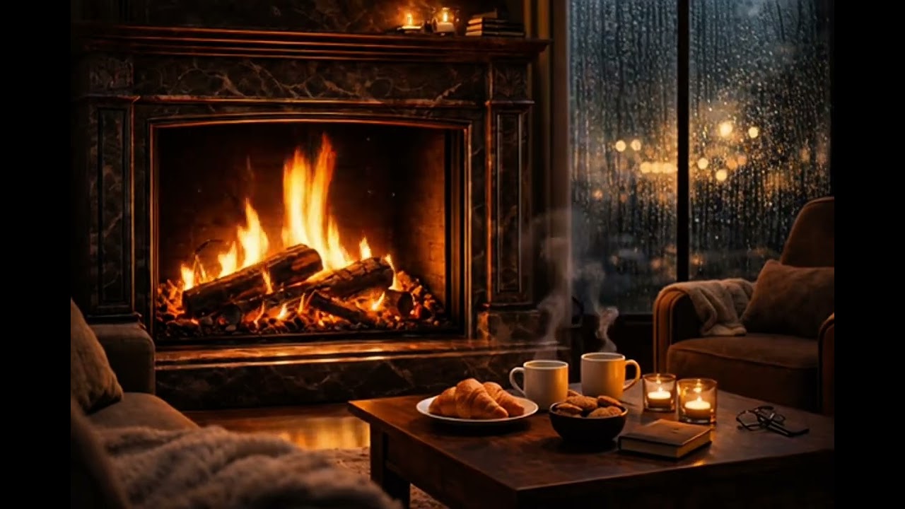 COZY RAIN & FIREPLACE Relax • Sleep • Study
