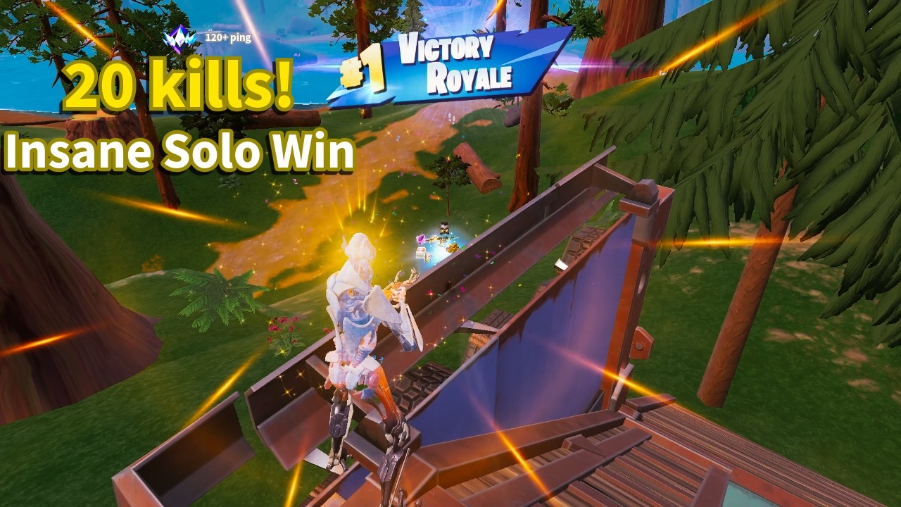 20 Kills Unreal Lobby Win on 120+ ping! | Fortnite Solo Zero Builds