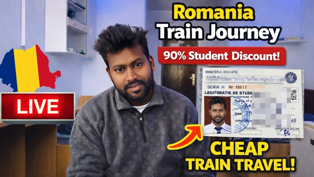 Indian Student in Romania: TRAIN JOURNEY with 90% DISCOUNT! Cheapest Train Ride in Europe! 🇪🇺