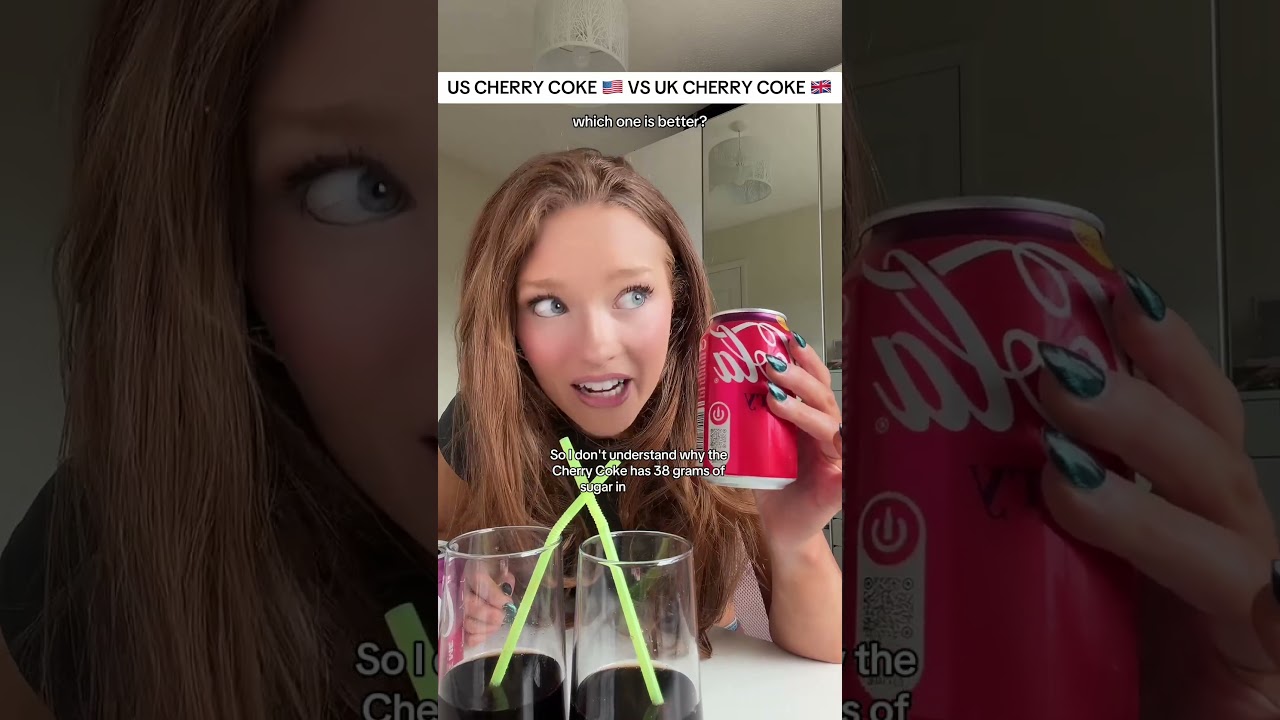 US CHERRY COKE 🇺🇸 VS UK CHERRY COKE 🇬🇧 WHICH ONE IS BETTER?  #cherrycoke #ukvsusa #coke #usa