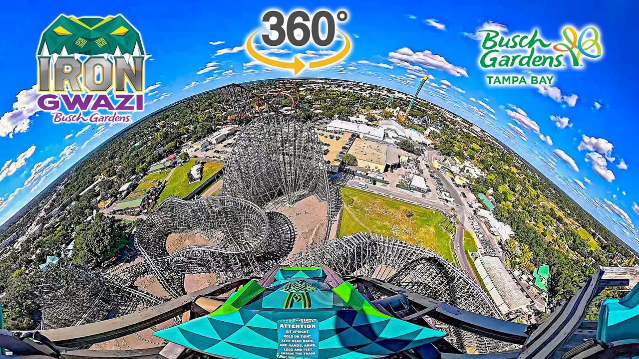 VR360 Iron Gwazi Roller Coaster On Ride Front Row POV Busch Gardens Tampa 2025 10 16