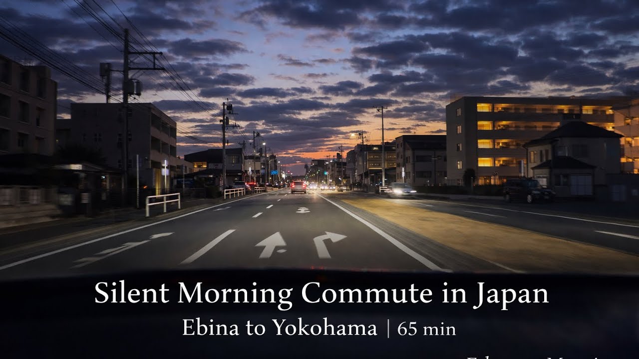 Relaxing Morning Commute Drive in Japan #2 | Ebina → Yokohama | Light Cloudy Morning
