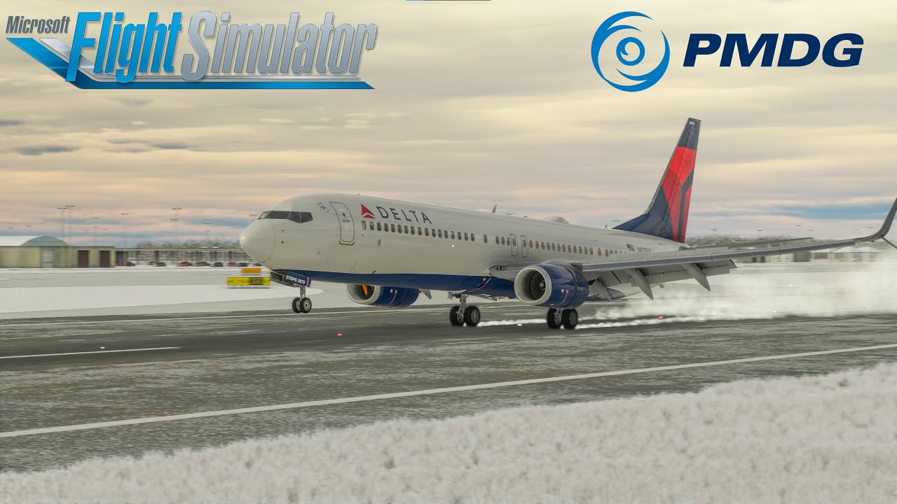 First Landing in the PMDG 737-900 at a Snowy Kansas City | Microsoft Flight Simulator