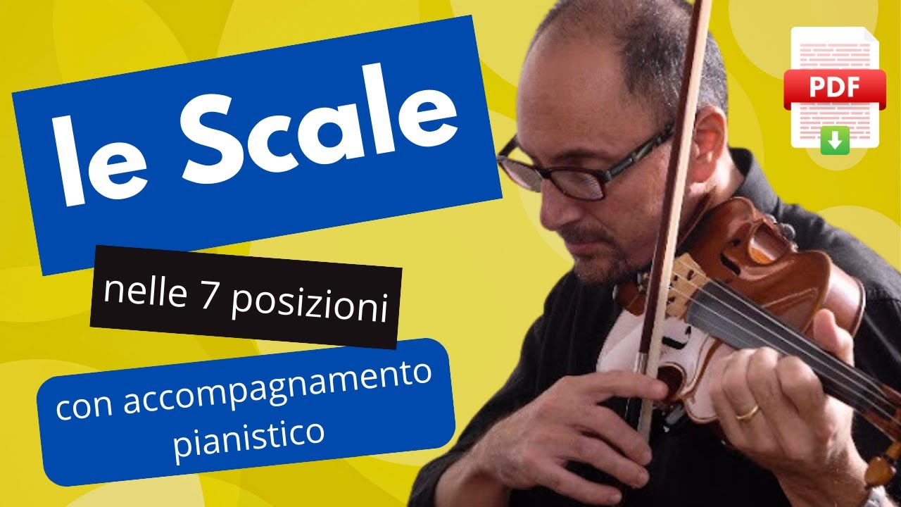 Violin backing track | Le scale per violino nelle 7 posizioni - Con accompagnamento pianistico