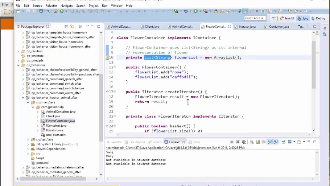 java Design Patterns: Iterator pattern