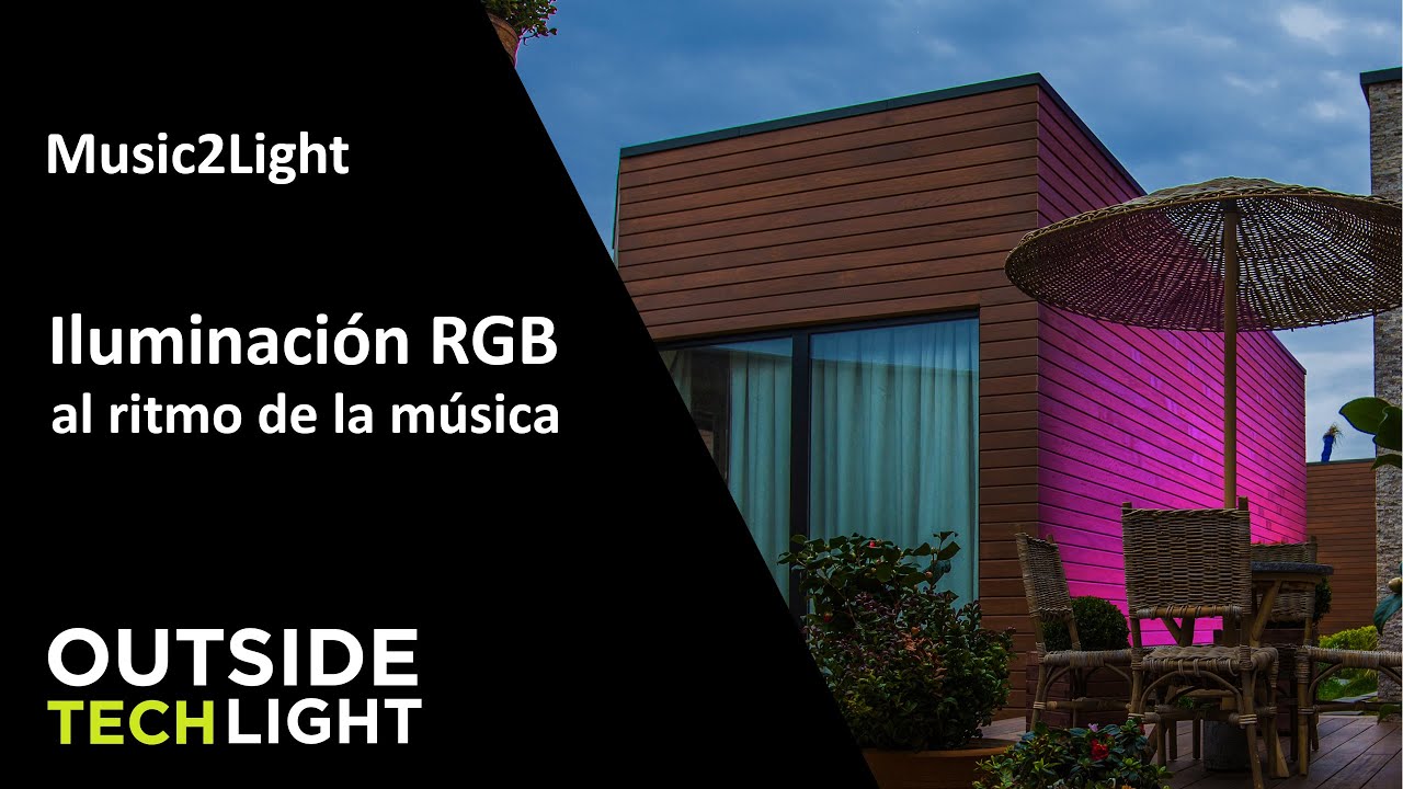 Iluminaci&oacute;n exterior RGB de terrazas y jardines - Music2Light