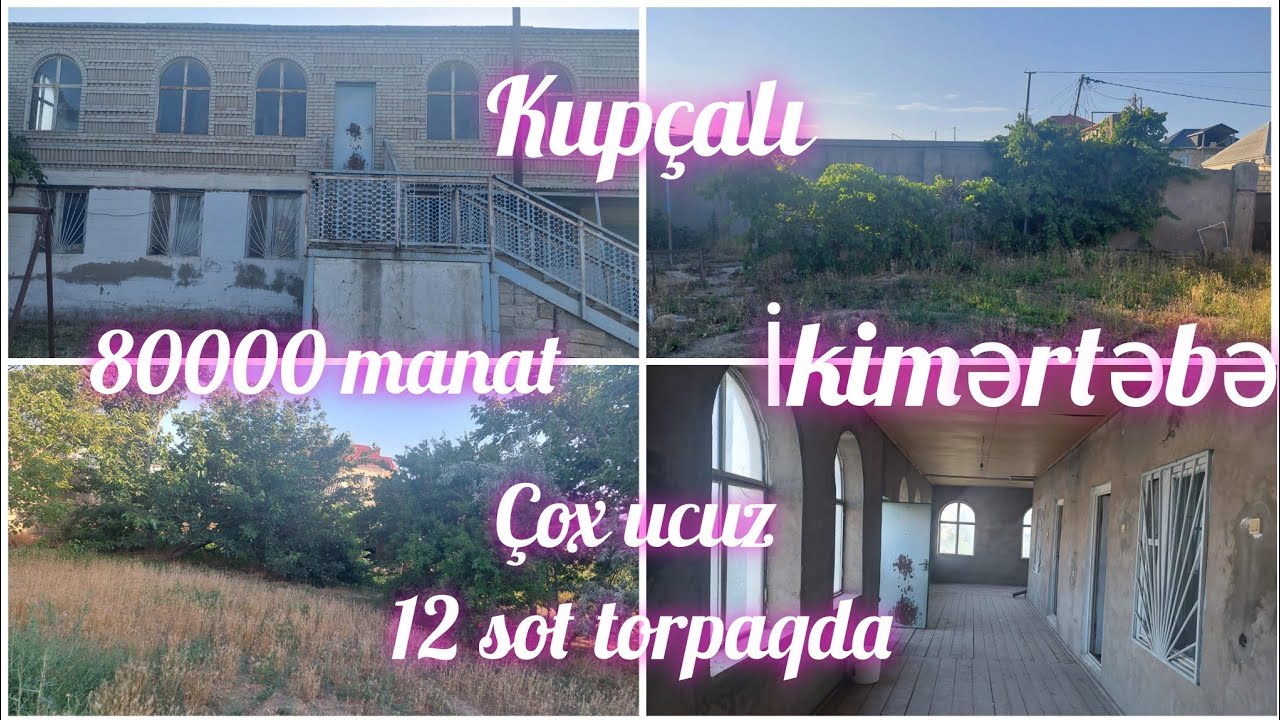Çox Ucuz qiymətə 12 sot torpaqda İkimərtəbə Kupçalı Bağ Evi təcili Satılır. 80 000 manat. 0508740416