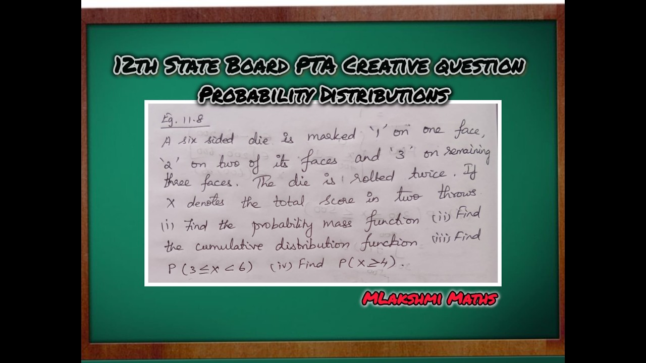 12th State Board Maths PTA Creative Probability Distributions