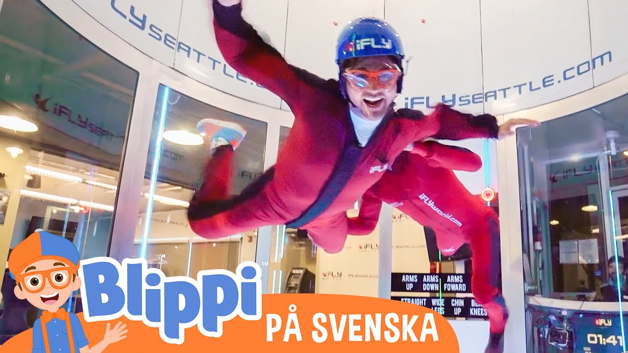 Blippi Svenska | Prövar en vindtunnel | pedagogiska videor för barn