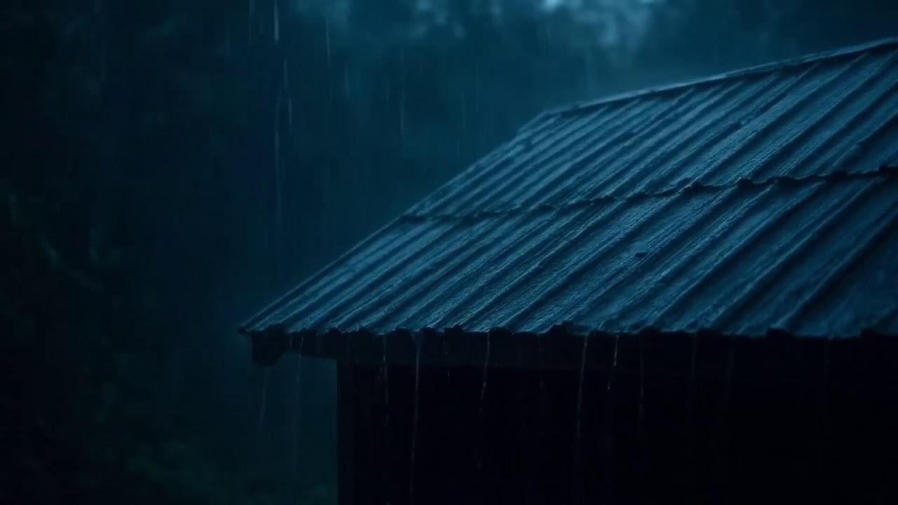 Night Rain Surrounding a Forest Shelter 24/7