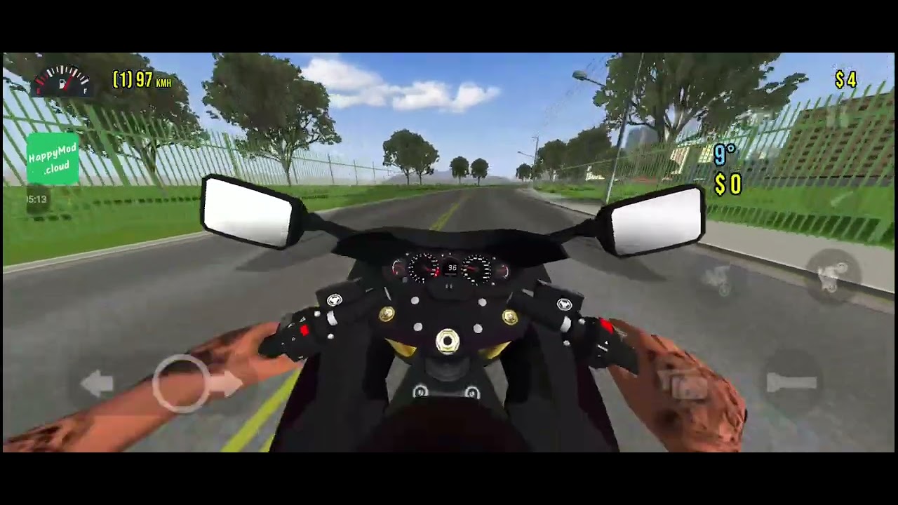 Andando com a moto mais rápida do jogo