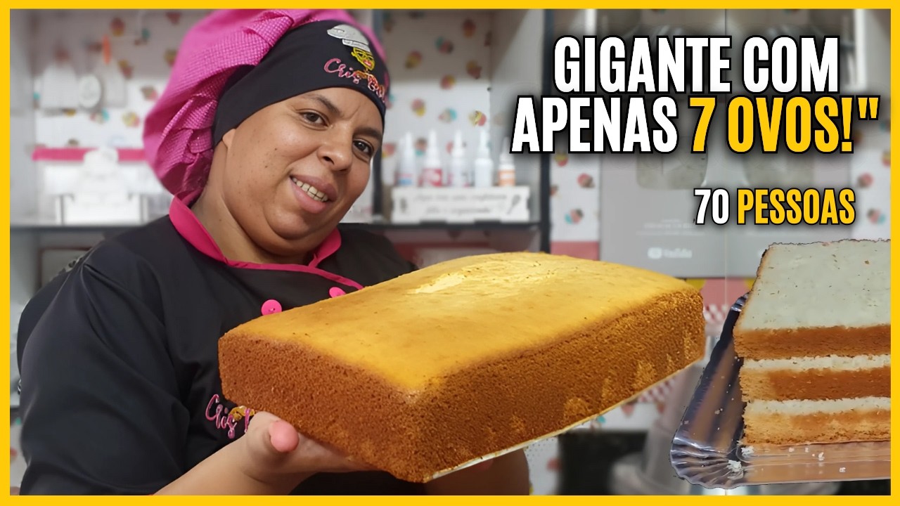 Massa grande para 70 pessoas com apesnas 7 ovos