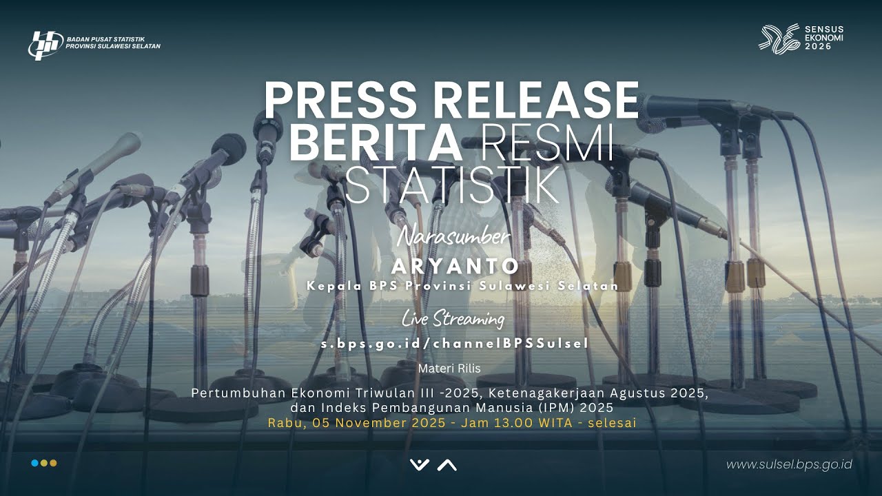 Berita Resmi Statistik | BPS Provinsi Sulawesi Selatan - 5 November 2025
