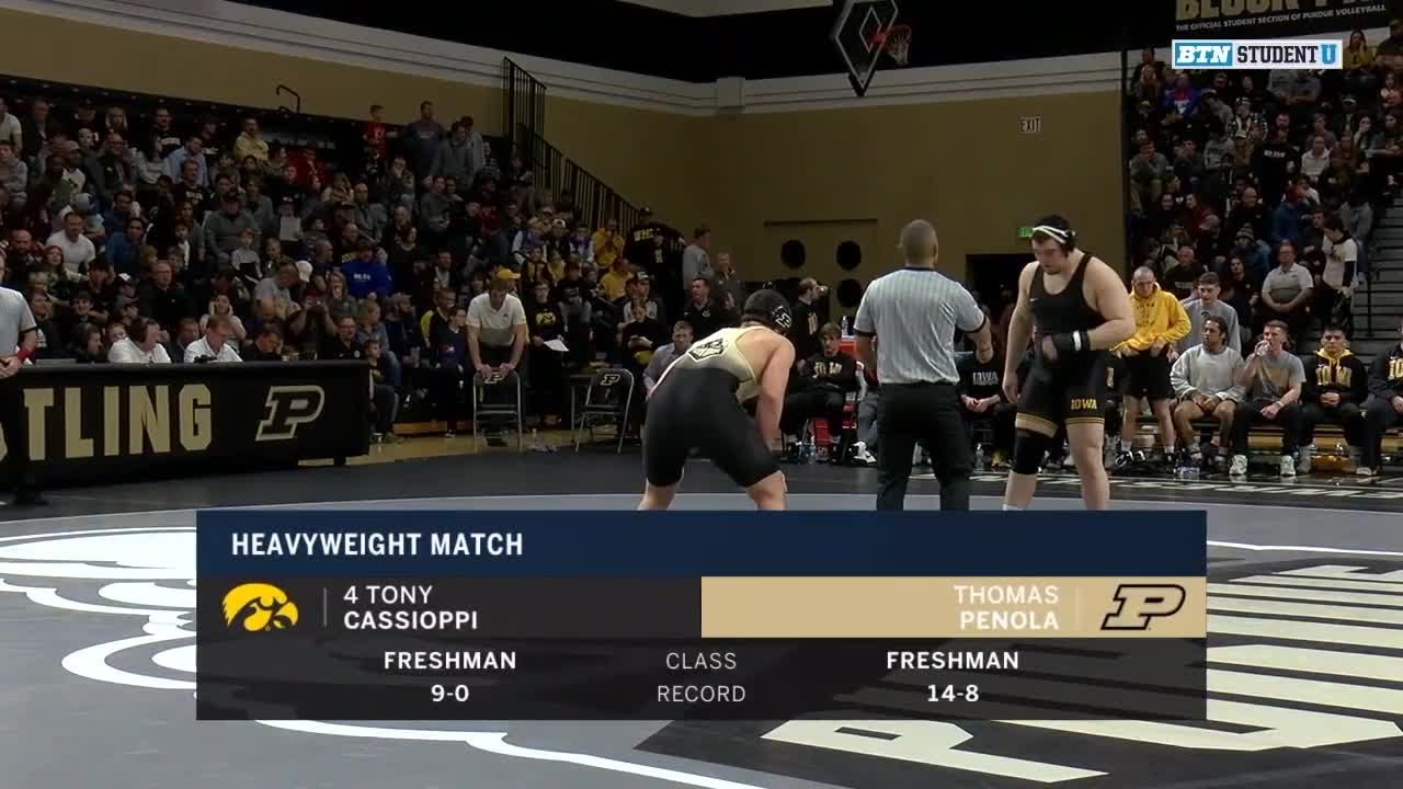 HWT: #4 Tony Cassioppi (Nebraska) vs. Thomas Penola (Purdue) | 2020 B1G Wrestling