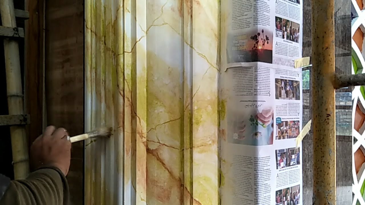 Cara Mudah Membuat Motif Marmer !! Marble Painting Sample 2