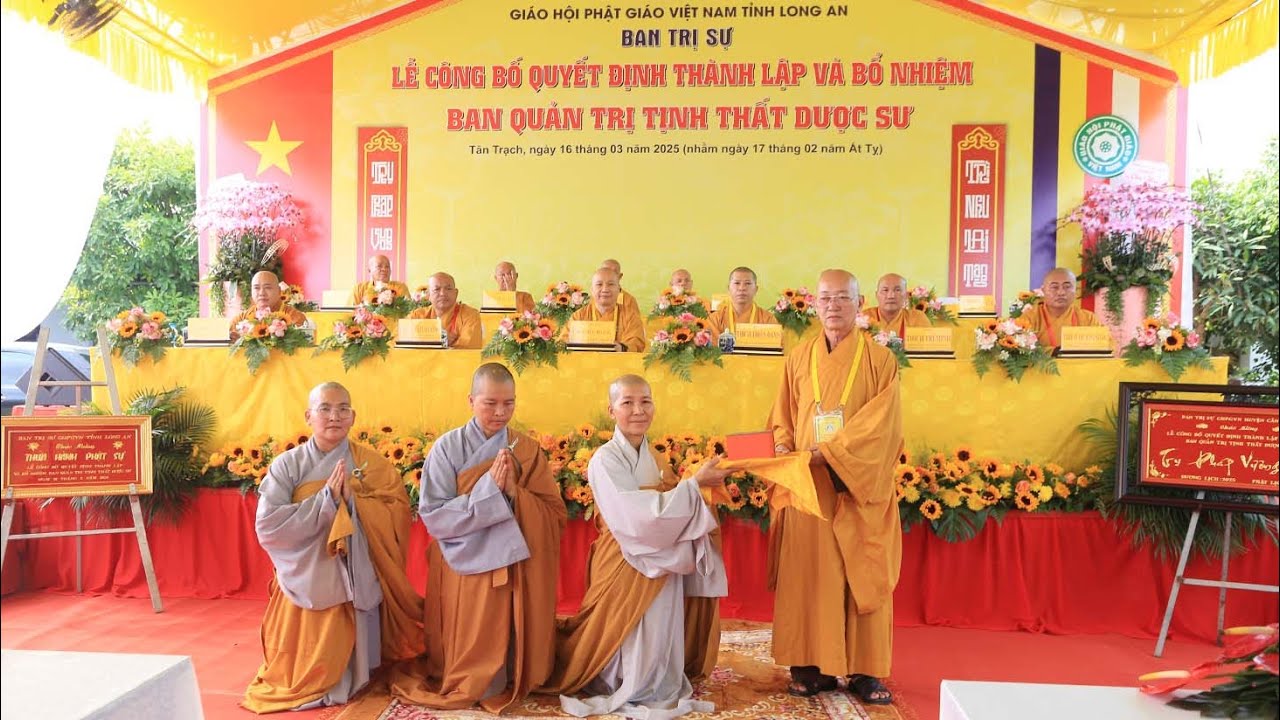 Lễ Công Bố Quyết Định Thành Lập & Bổ Nhiệm Ban Quản Trị Tịnh Thất Dược Sư , huyện Cần Đước, tỉnh Lon