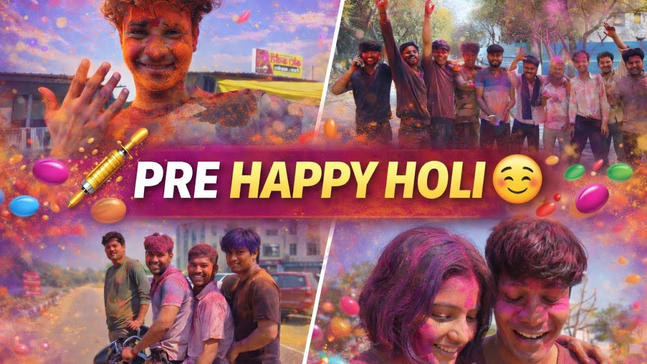 PRE HAPPY HOLI GUYS 🎨🔫 // college holi🚀🎨