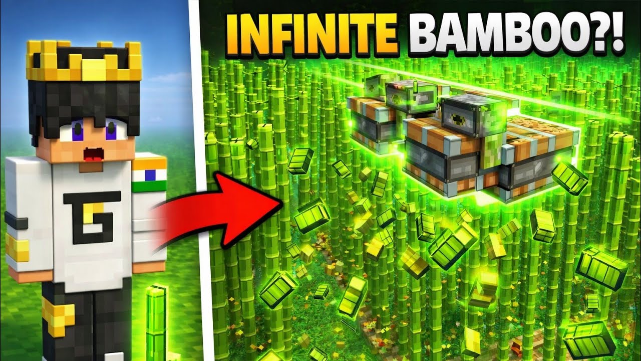 making a bamboo farm in Minecraft pocket edition 😱