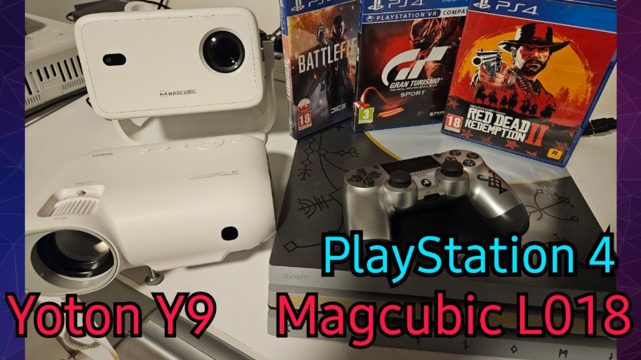 Test Magcubic L018 i Yoton Y9 i porównanie wyświetlanego podczas gry na PlayStation 4