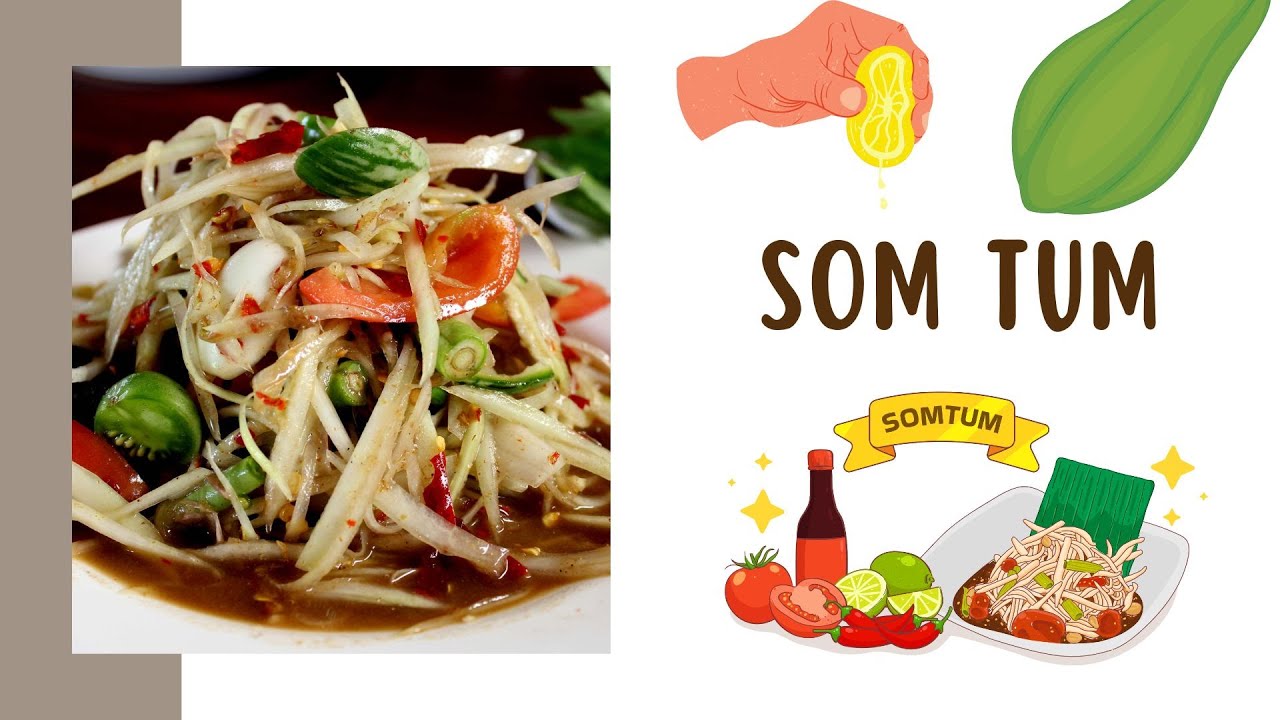 How to Make Authentic Thai Som Tum (Green Papaya Salad) at Home! #thaikitchen #somtum #cooking