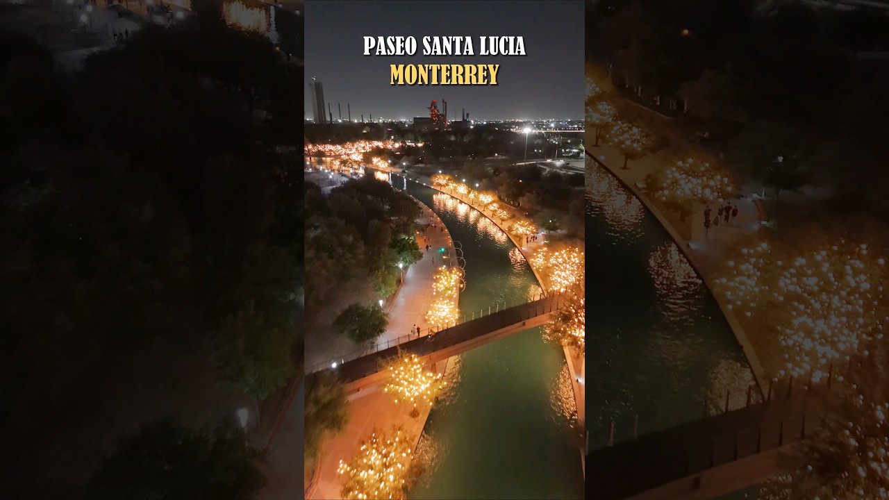 Noche en el Paseo Santa Luc&iacute;a de Monterrey 😍  #monterrey #nuevoleon #mexico #travel #regios #city