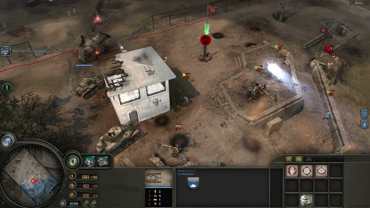 COH1.81, 3. Carpiquet, Part 3, Expert, Full Objective, Campaign, Company of Heroes 1