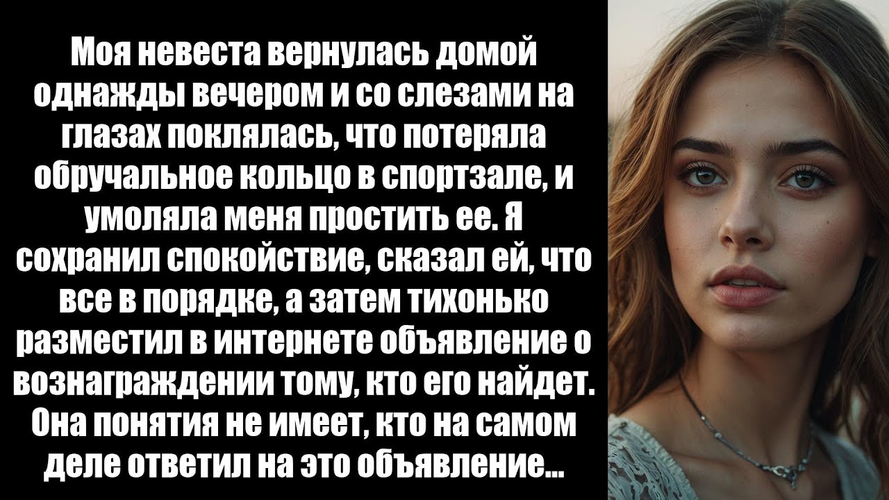 Моя невеста поклялась:Я потеряла кольцо в спортзале,оно пропало, пожалуйста,не сердись»,—тихо сказал