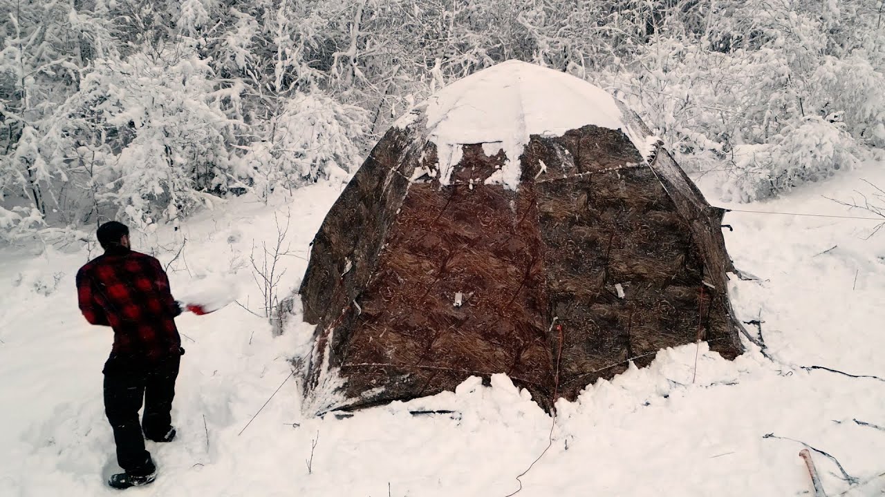Hot Tent Snowstorm Camping - Nature Sounds Only