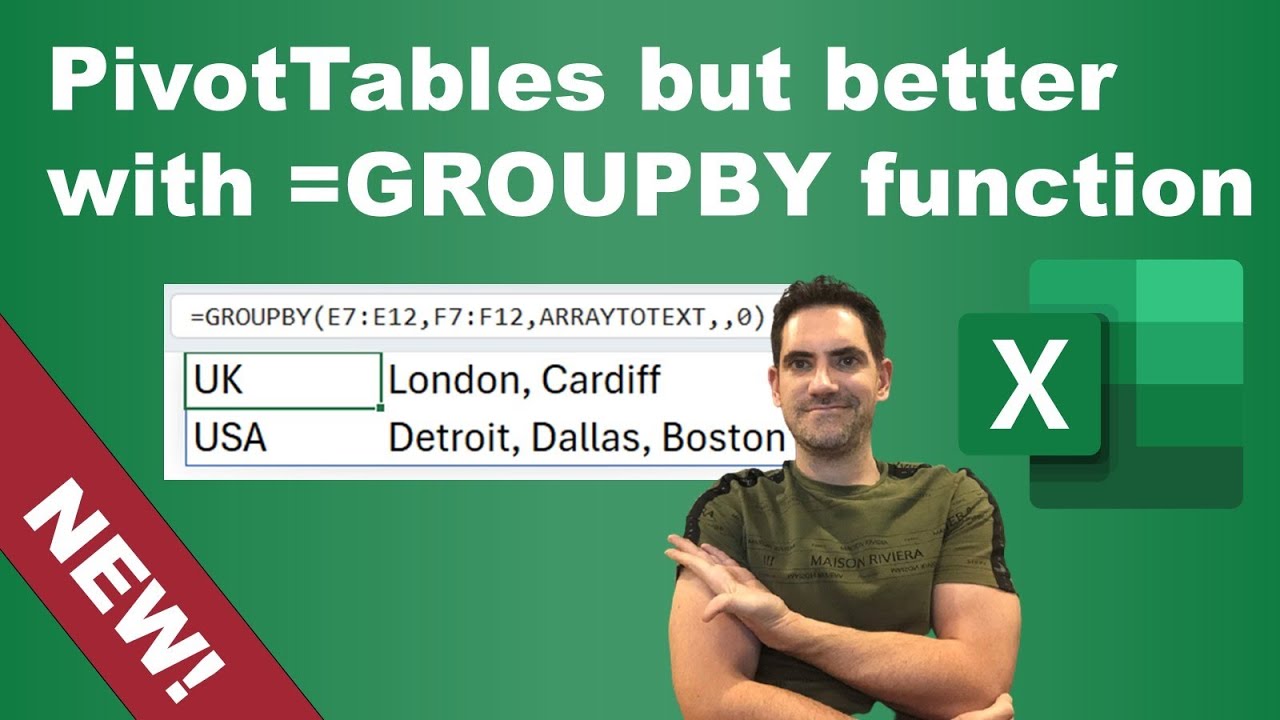Сводные таблицы, но лучше, с использованием новой функции Excel: GROUPBY PIVOTBY