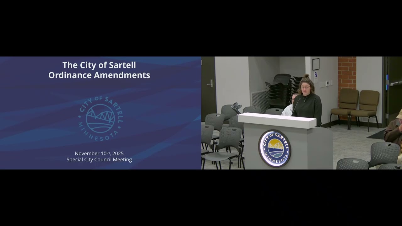 Sartell City Council Meeting, November 10th 2025