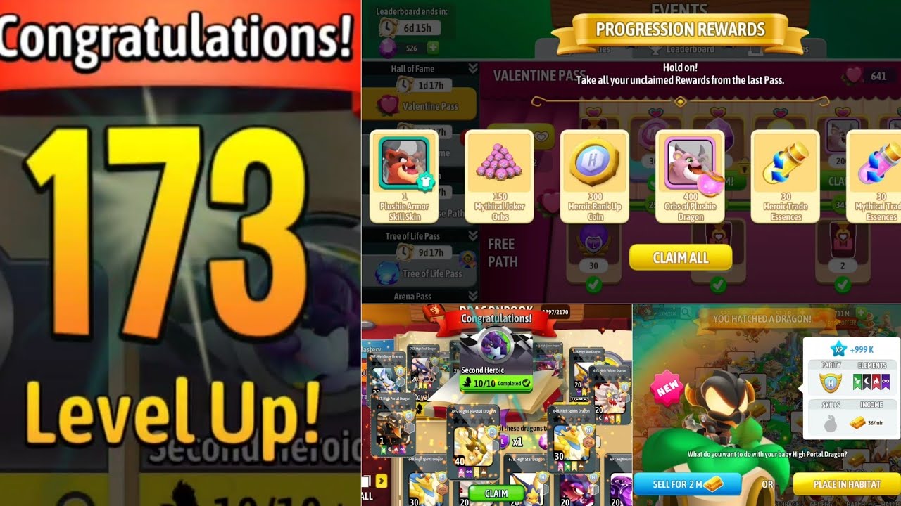 #930. Dragon city | Get a new Platinum Plushie Dragon Pass | Completed second heroic collection.