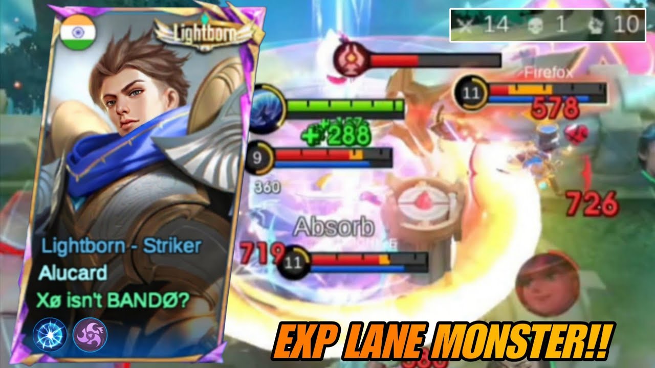 GLOBAL ALUCARD PLAYING EXP LANE IN SOLO RANKED GAME!! (totally insane!) 