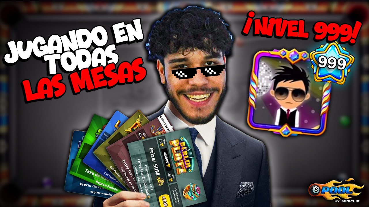 NIVEL 999 Jugando desde Londres a Berlín 😱‼️ -  8 Ball Pool