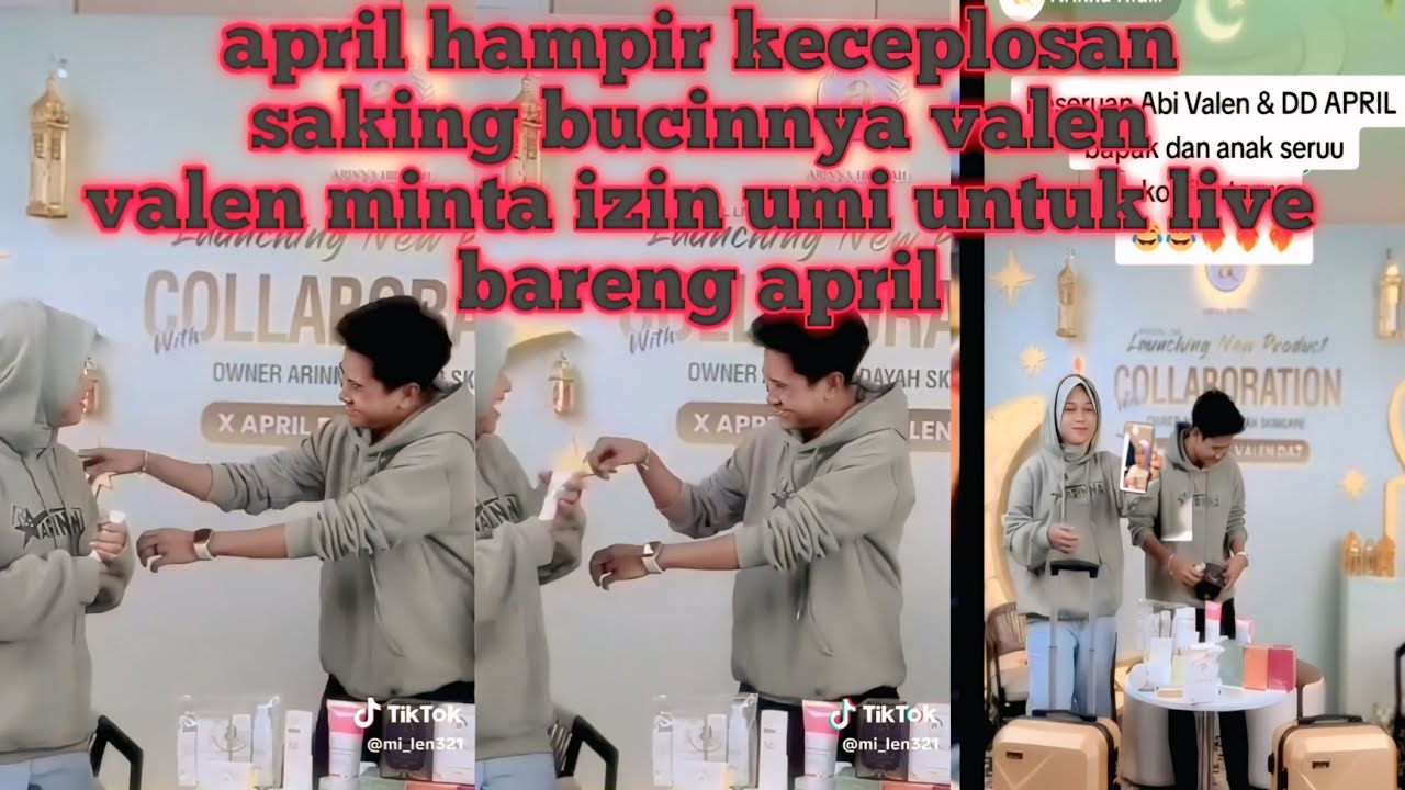 MOMEN LUCU.APRIL HAMPIR KECEPLOSAN SAAT DI TANYA MILA UDAH TAU GAK VALEN LIVE BARENG APRIL.UMI NONTN