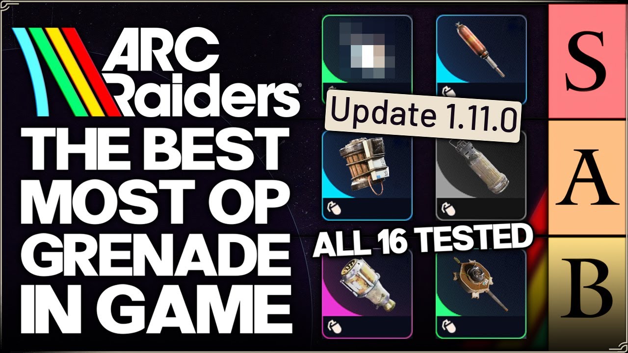 Arc Raiders - New Most OP Grenade in Game - ALL 17 Grenades Ranked Tier List - Best 1.11.0 Guide!