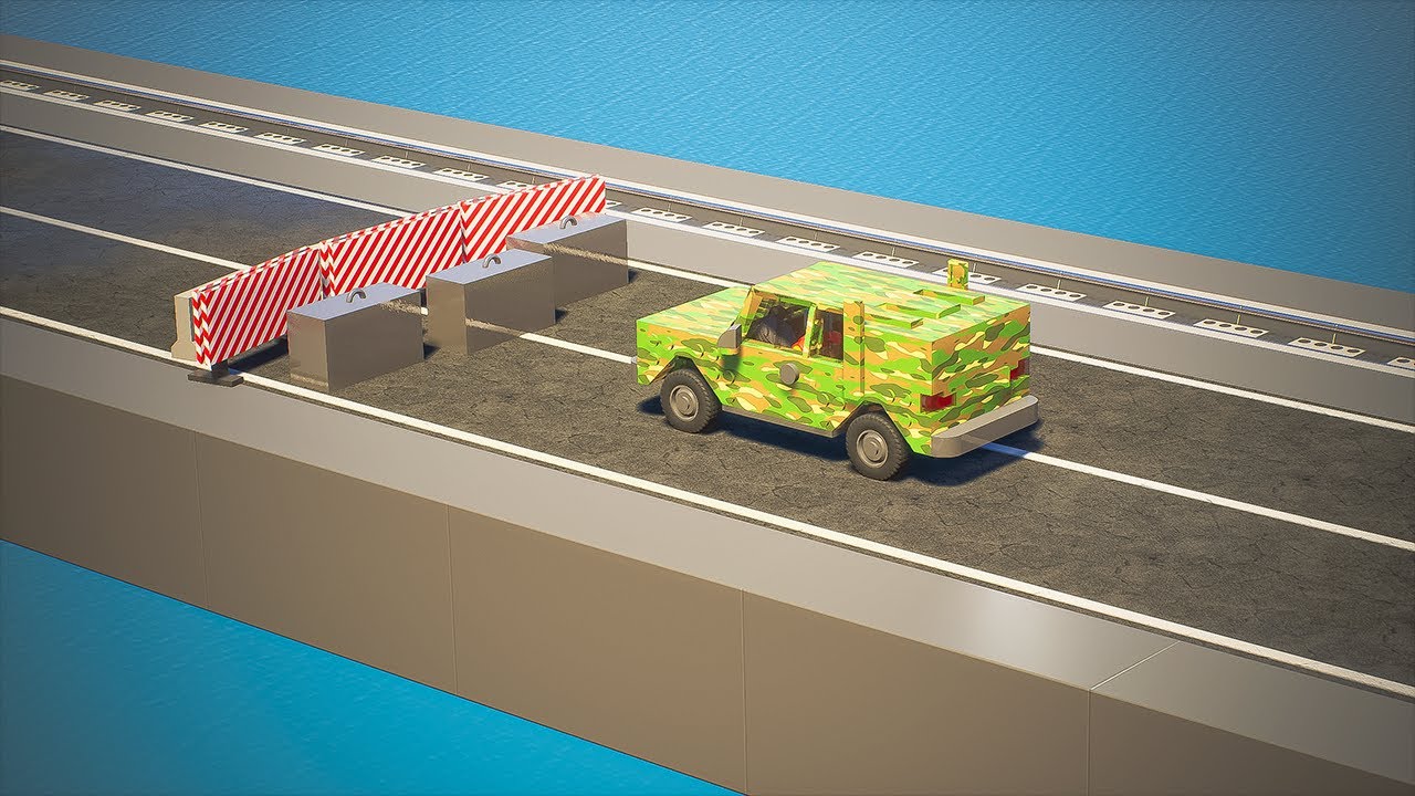 Lego Cars vs Bridge Barrier - Brick Rigs