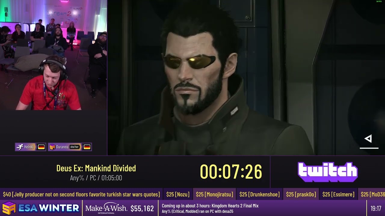 Deus Ex: Mankind Divided [Any%] от Heinki - #ESAWinter24