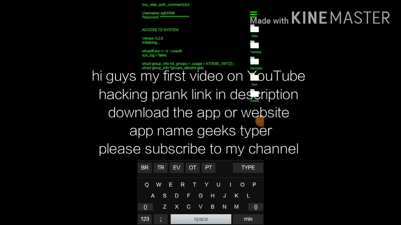 geeks typer for hacking prank