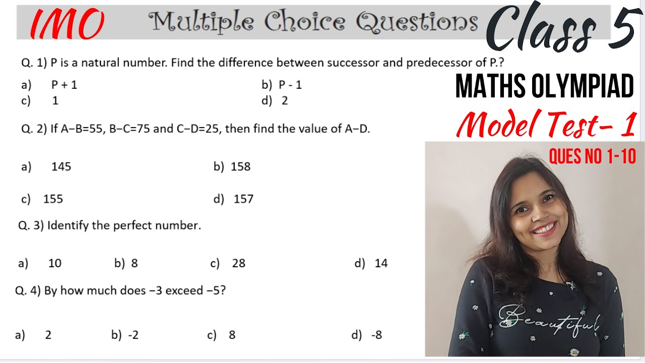 Olympiad Exam for Class 5 Maths | Model Test 1 (Ques no 1-10)| Maths Olympiad for Class 5