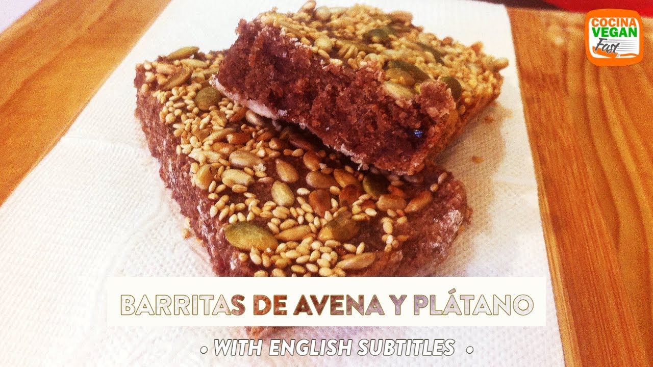 Barritas de avena con plátano - Cocina Vegan Fast