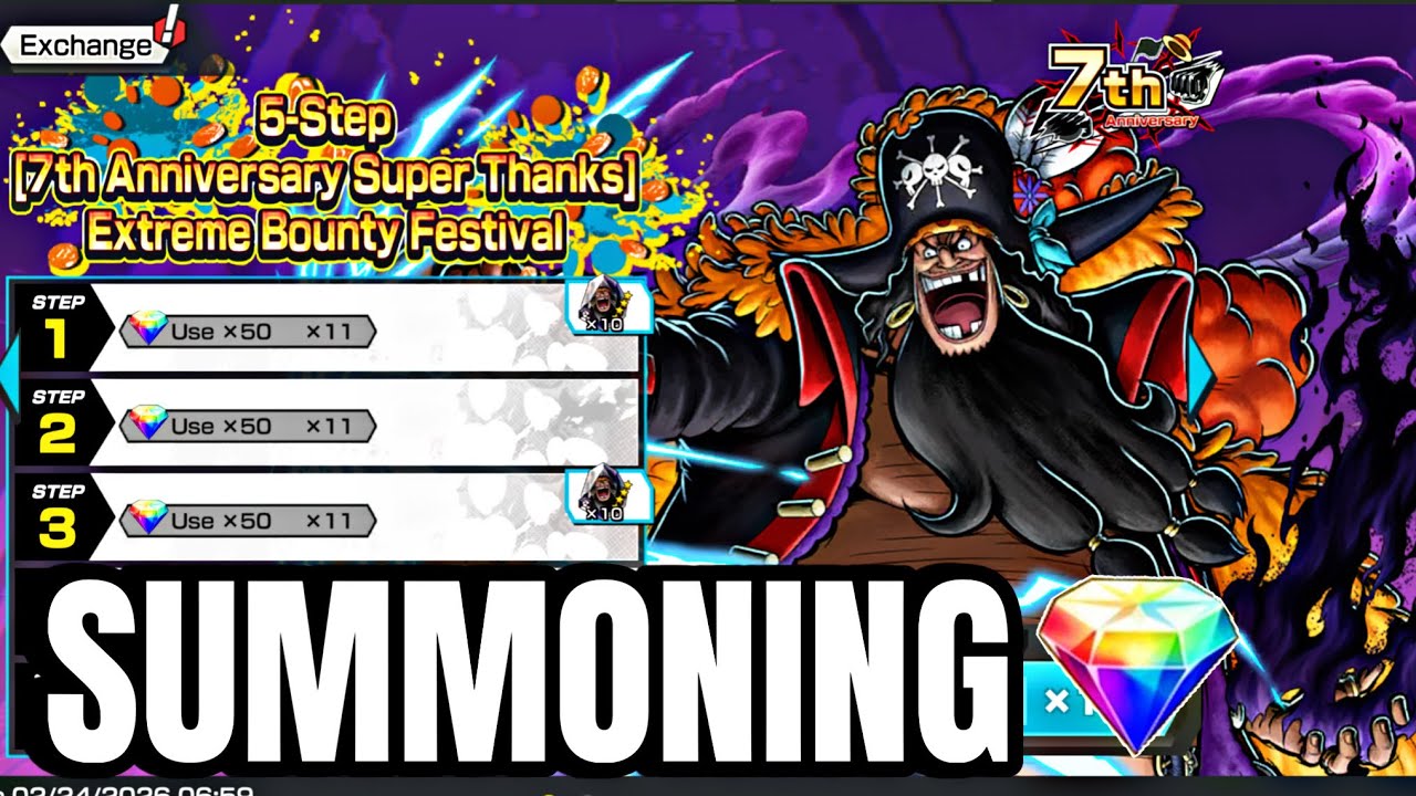 Summoning on Ex Black Beard part 2 | One Piece Bounty Rush 