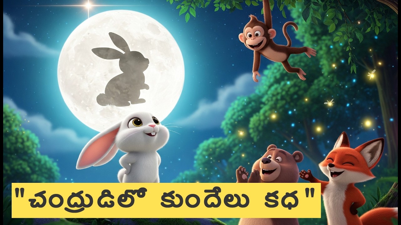 ✨ చంద్రుడిలో కుందేలు కథ ✨| ✨ The Rabbit on the Moon – A Magical Story for Kids ✨| #kidsanimation