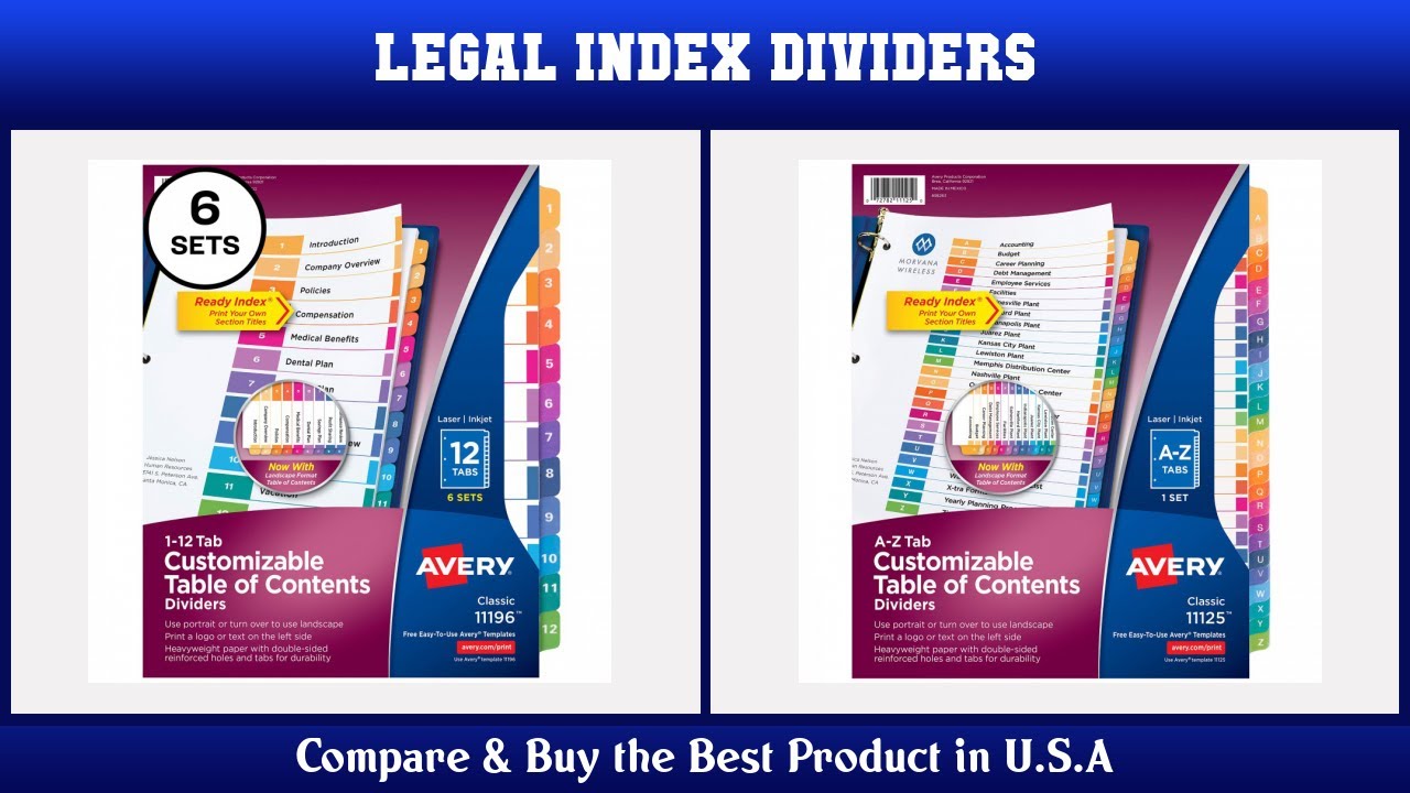 Top 10 Legal Index Dividers to buy in USA 2021 | Price & Review