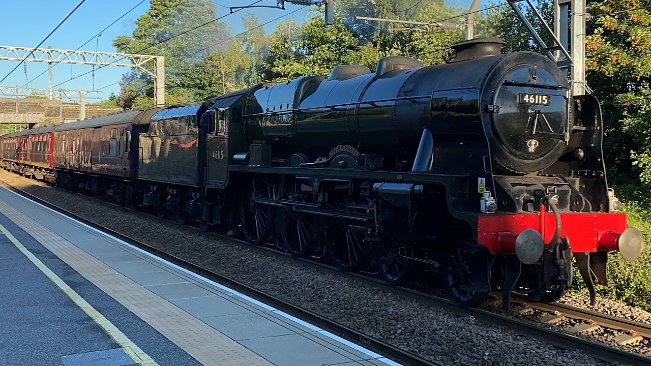 Trains at Apperley bridge ( with 46115 )