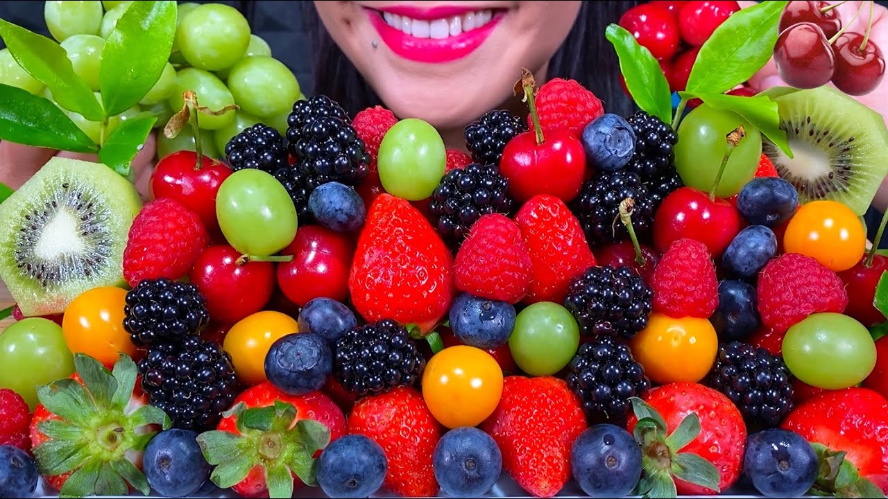 ASMR FRESH FRUIT PLATTER *MAKAN BUAH SEGAR* ताजे फल खाएं MUKBANG MASSIVE Eating Sounds