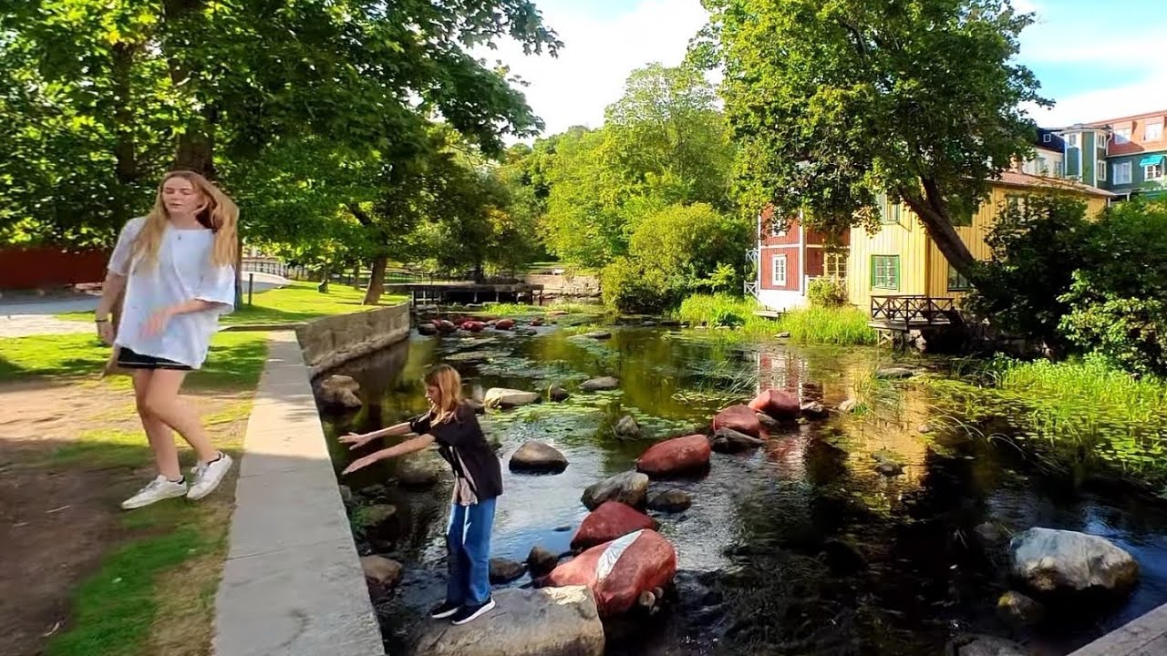 Sweden Small Town Walk: Norrt&auml;lje With Ambient Sound #32