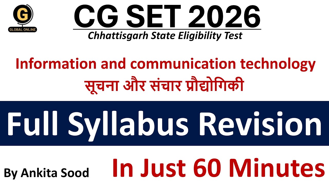 ICT Full Syllabus Revision for CGSET 2026 | Paper 1 Important Topics Preparation