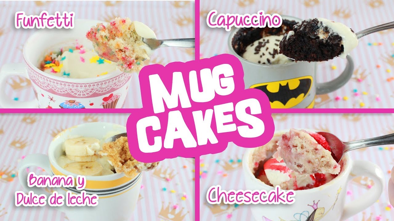 4 RECETAS DE MUG CAKES ¡Más pasteles en taza! │ Vainilla Crocante