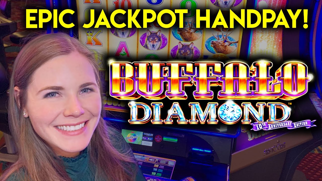 EPIC JACKPOT HANDPAY! AMAZING BONUS!! BUFFALO DIAMOND SLOT MACHINE!!